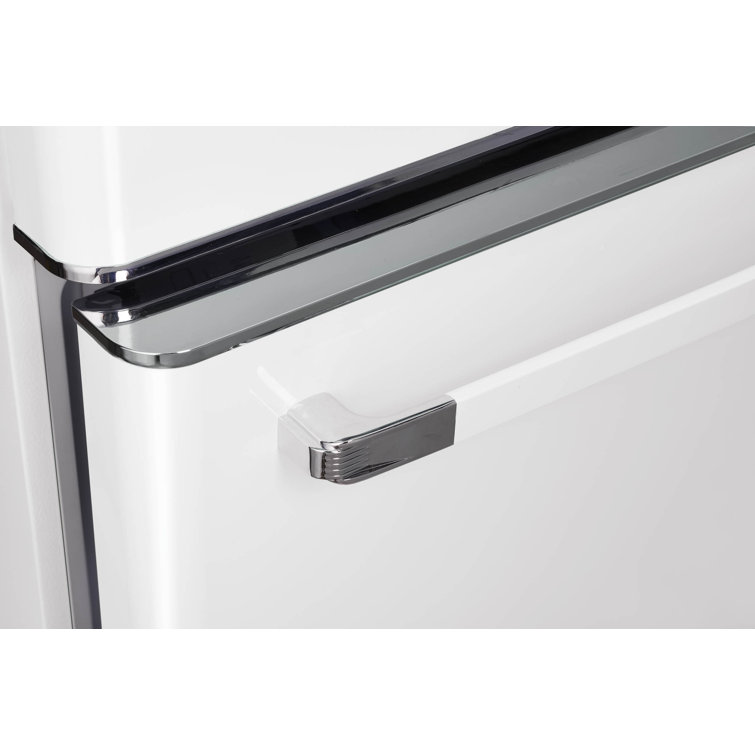 Marshmallow White 30" Retro Bottom Freezer Refrigerator with Ice Maker