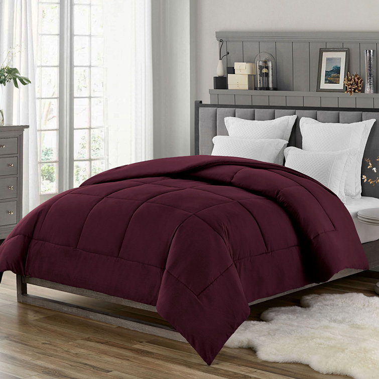King Burgundy Reversible Down Alternative Microfiber Comforter