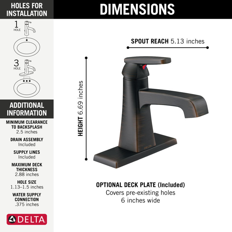 Eco-Friendly Venetian Bronze Single Hole Modern Bathroom Faucet