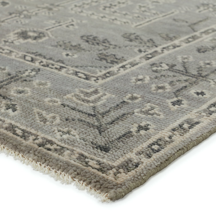 Elegance Reversible Hand-Knotted Wool Rug in Gray, 6' x 9'