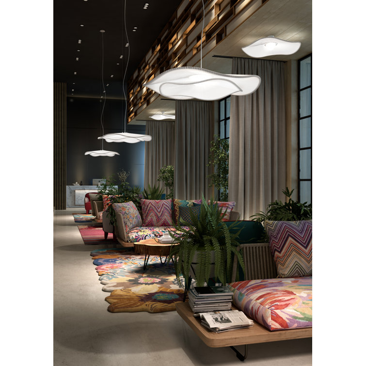 White Aluminum Geometric LED Pendant Light