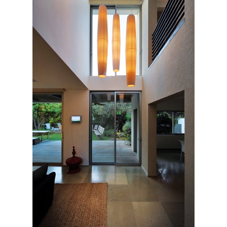 Maxi White Translucent Ribbon Cylinder Pendant Light