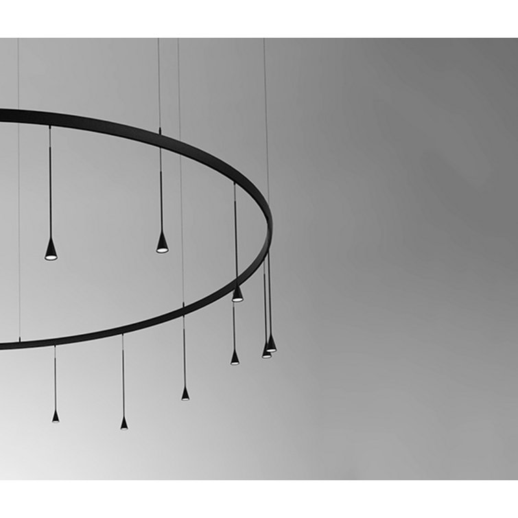 Ebony Black 16-Light LED Multi Pendant Chandelier
