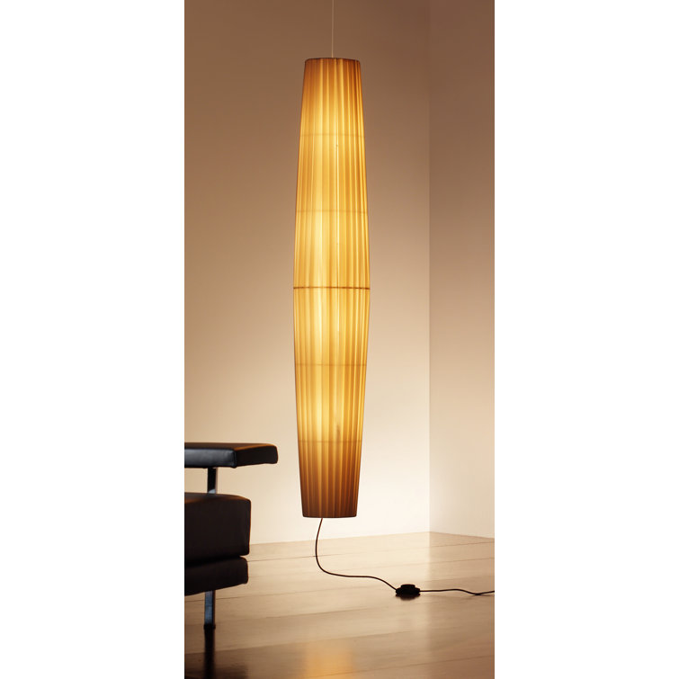 Cream Translucent Ribbon Cylinder Pendant Light