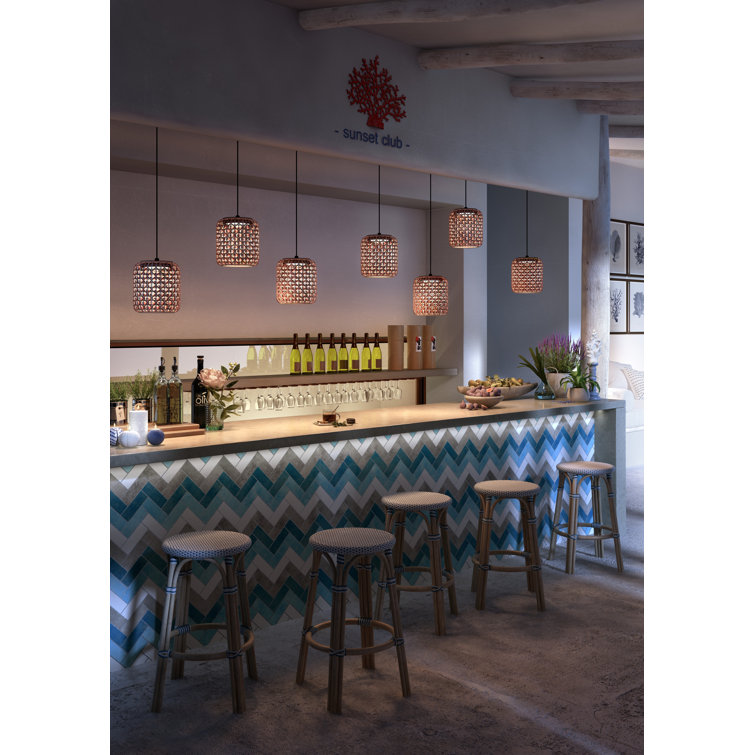 Red Aluminum Drum LED Pendant Light for Indoor/Outdoor
