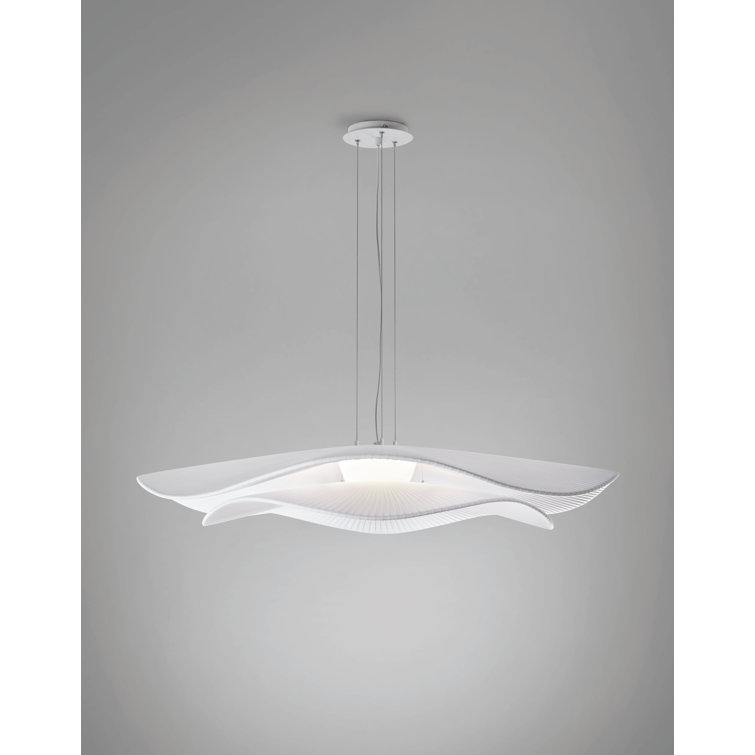 White Aluminum Geometric LED Pendant Light