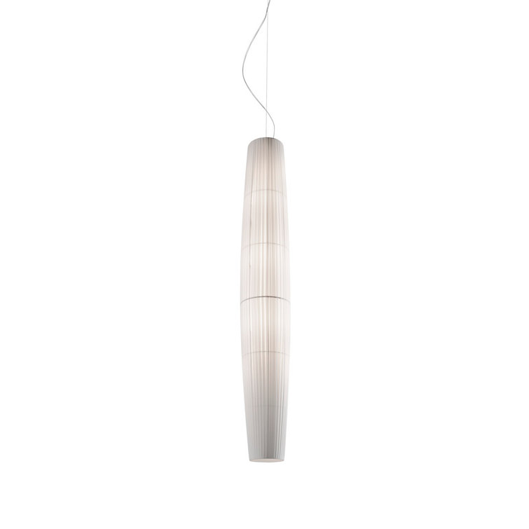 Maxi White Translucent Ribbon Cylinder Pendant Light