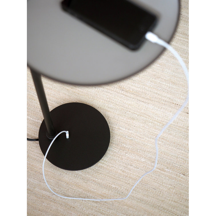 Ebony Black Drop 51.57" LED Task Floor Lamp with Blue Shade