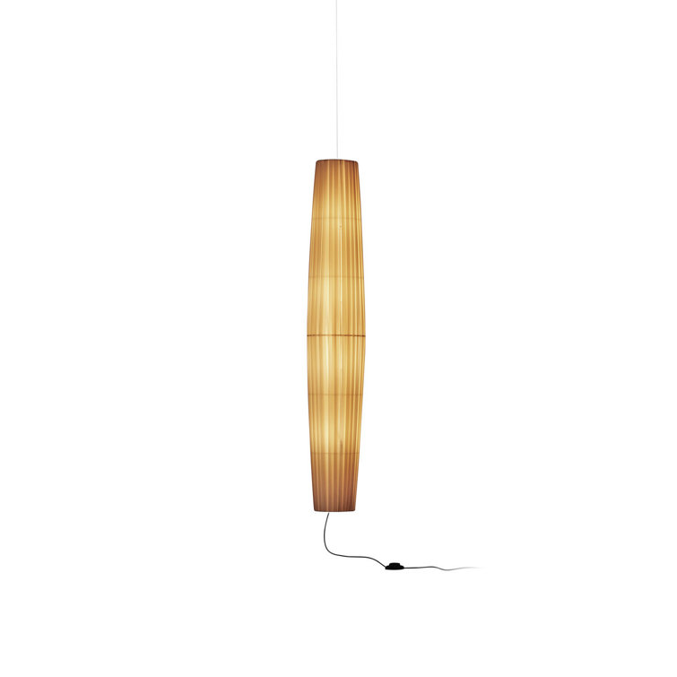 Cream Translucent Ribbon Cylinder Pendant Light