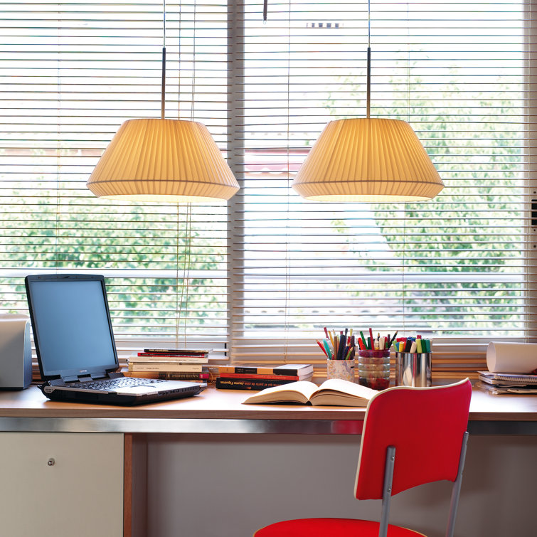Mini Dome Pendant Light with Cream Translucent Ribbon Shade and Nickel Finish