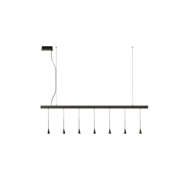 Ebony Black Aluminum LED Island Pendant Light