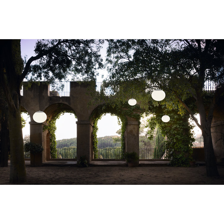 Elipse 11.81'' White Aluminum Globe Pendant for Indoor/Outdoor Use