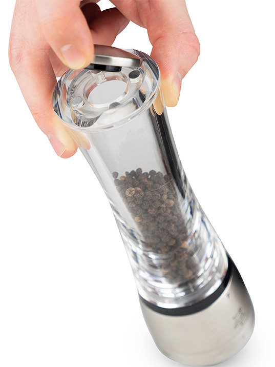 Stainless Steel and Acrylic 6.5 Inch Pepper Mill