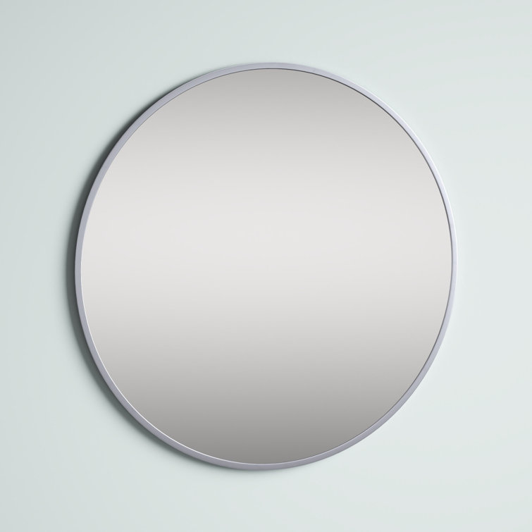 Silver Round Metal Frame Wall Mirror 32"