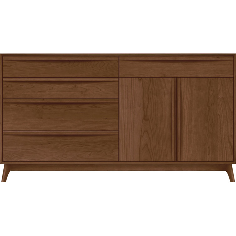 Catalina 66'' Natural Cherry Walnut Sideboard with Drawers and Cabinets