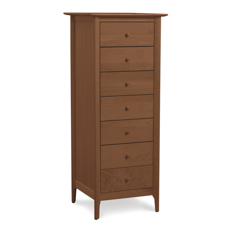 Sarah Solid Wood Saddle Cherry Vertical 7-Drawer Dresser
