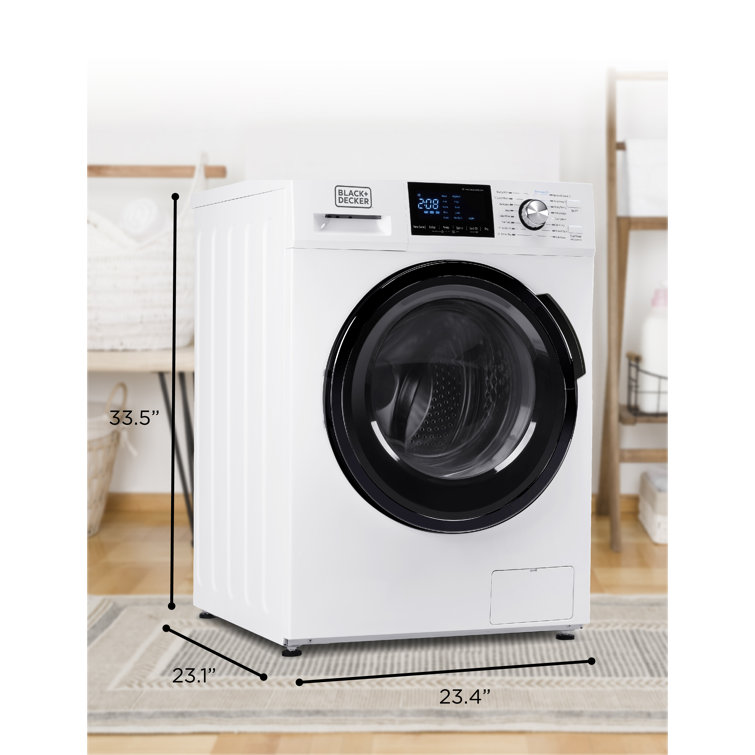 White and Black 2.7 Cu. Ft. Smart Electric Washer Dryer Combo