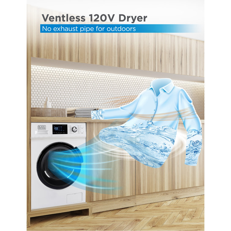 White and Black 2.7 Cu. Ft. Smart Electric Washer Dryer Combo