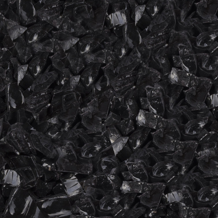 25 lb Bag of Black Fire Pit Glass, 1/2" - 3/4" Pieces