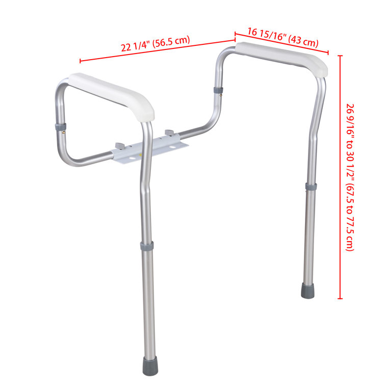 Adjustable Gray Aluminum Toilet Safety Frame with Handles