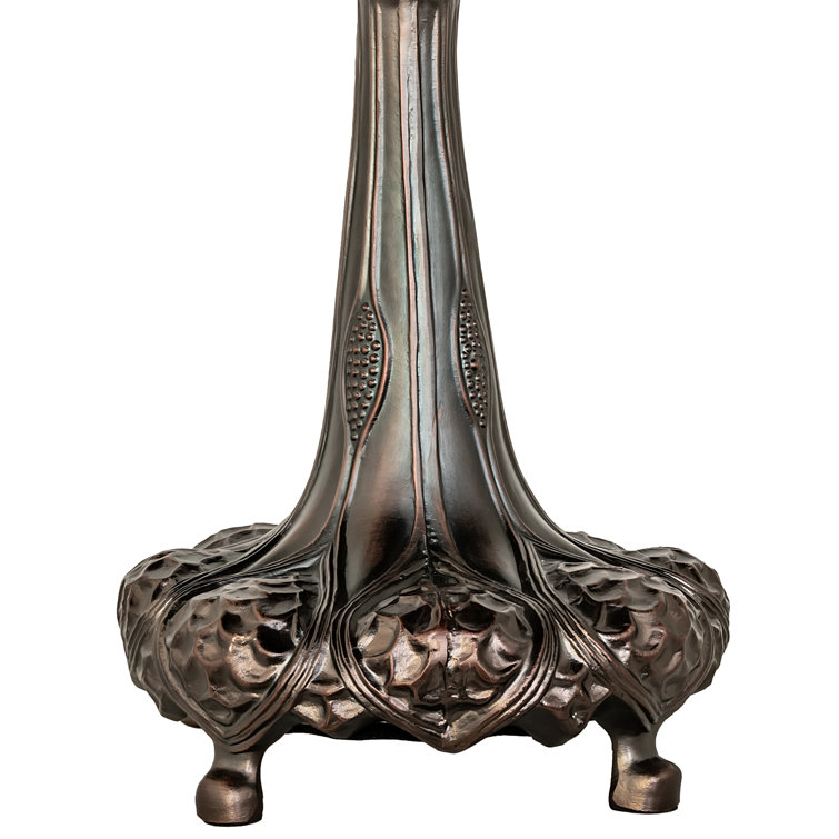 Meyda Seashell Bronze 3-Light Stained Glass Table Lamp
