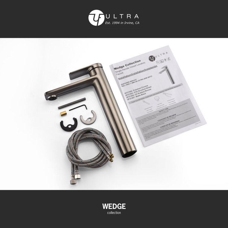Brushed Nickel Tall Single-Handle Bathroom Faucet
