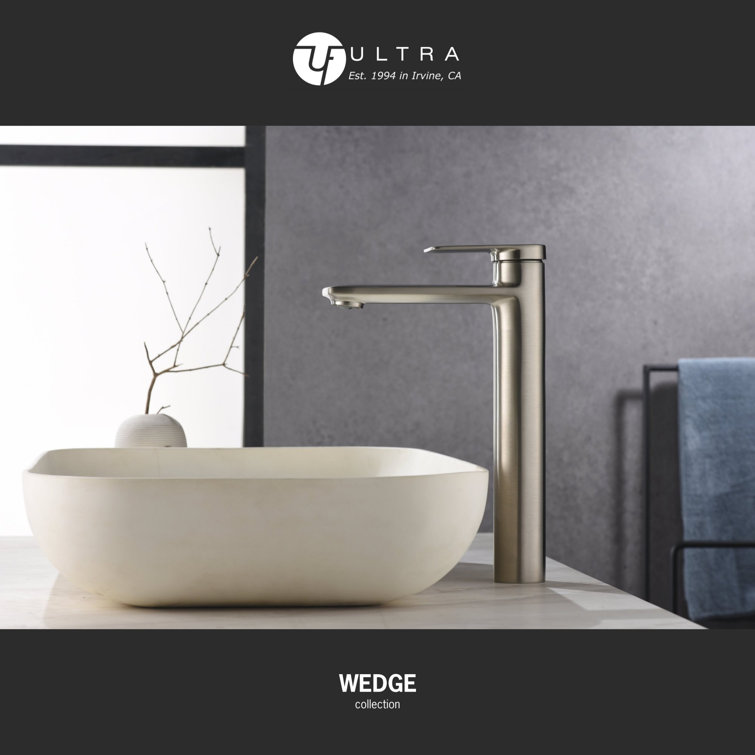 Brushed Nickel Tall Single-Handle Bathroom Faucet