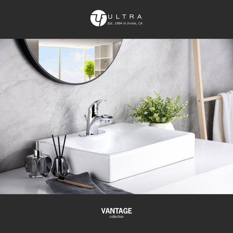 Ultra Chrome Single-Handle Bathroom Sink Faucet with Lever