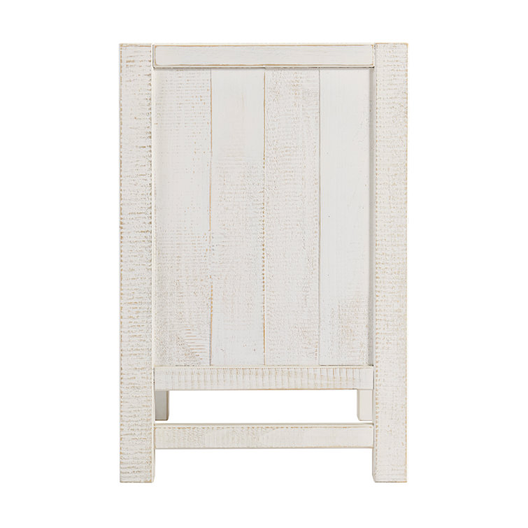 Windsor Driftwood White 2-Drawer Pine Wood Nightstand