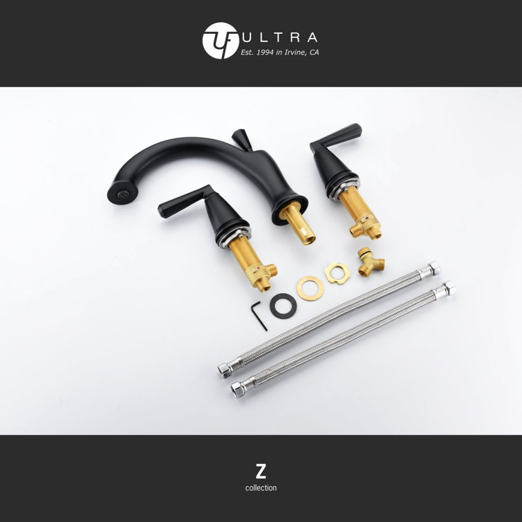 Matte Black Double Handle Roman Tub Faucet