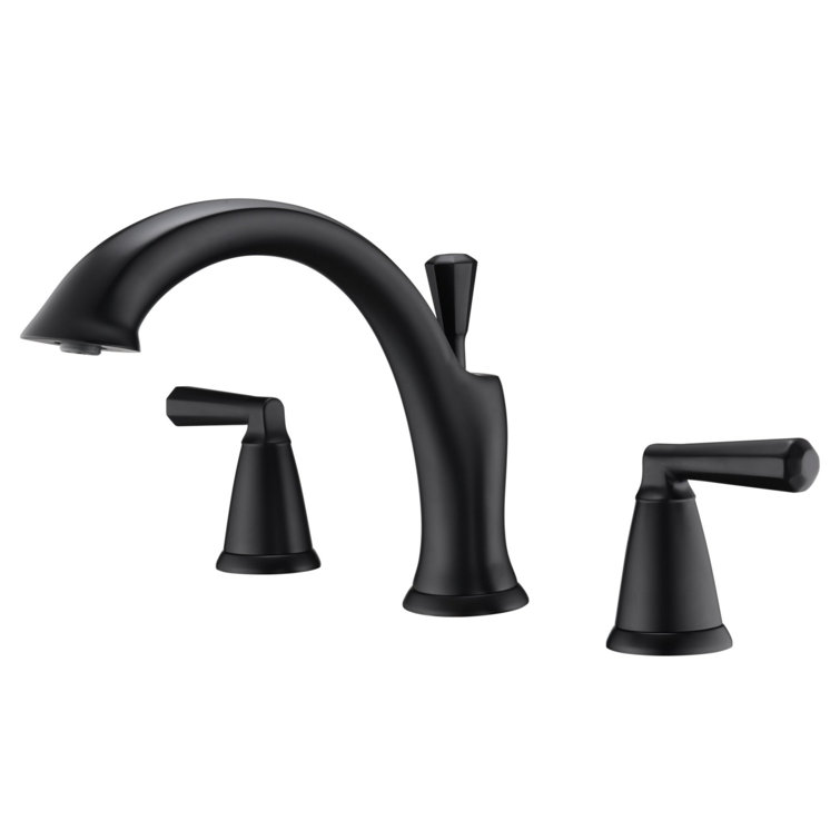 Matte Black Double Handle Roman Tub Faucet
