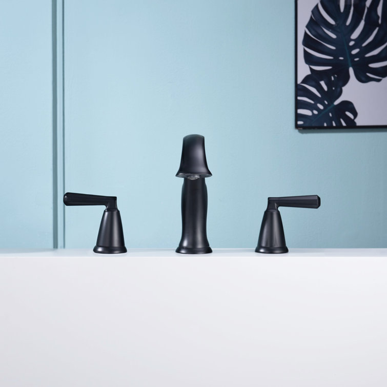Matte Black Double Handle Roman Tub Faucet