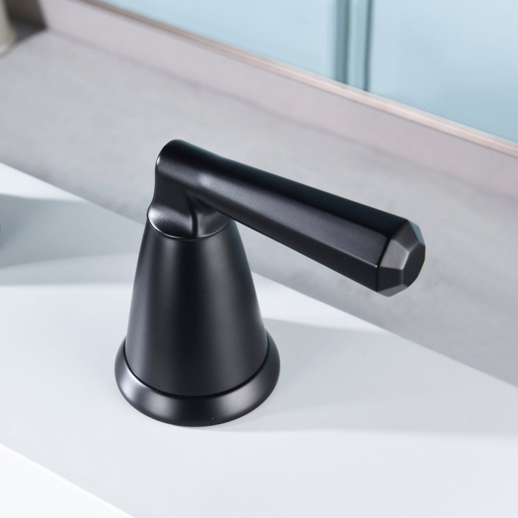 Matte Black Double Handle Roman Tub Faucet