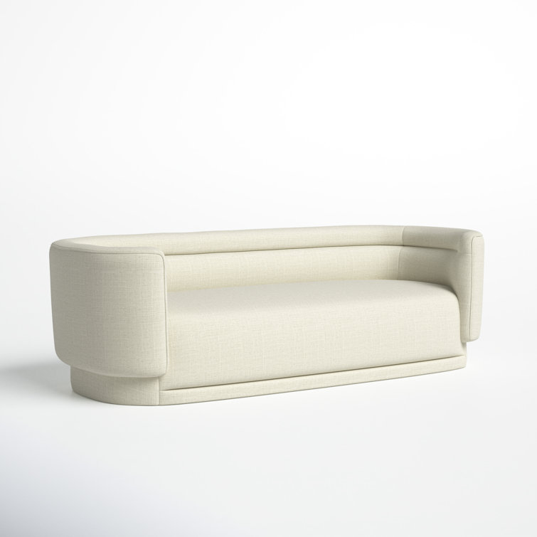 Elegant Cream Linen 92.5'' Tufted Sofa with Removable Cushions