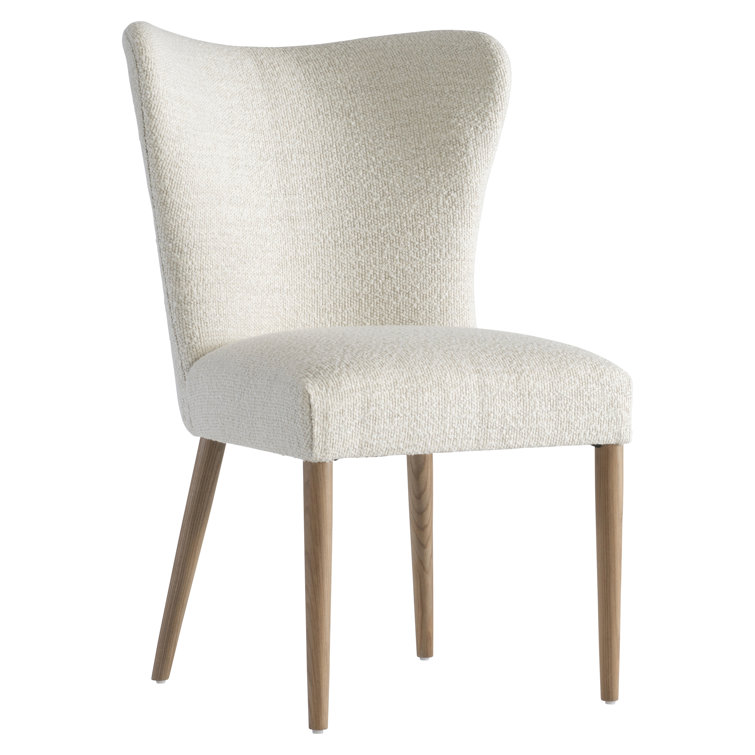Contemporary Modulum White Upholstered Wood Side Chair