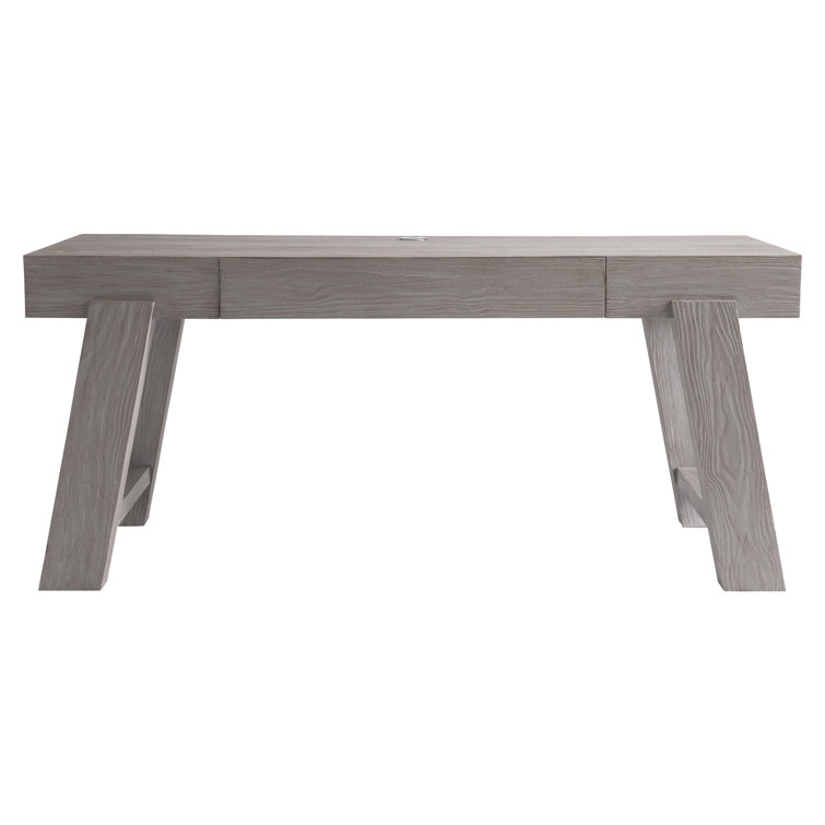 Trianon Contemporary Solid Wood Writing Desk with USB Port, Beige