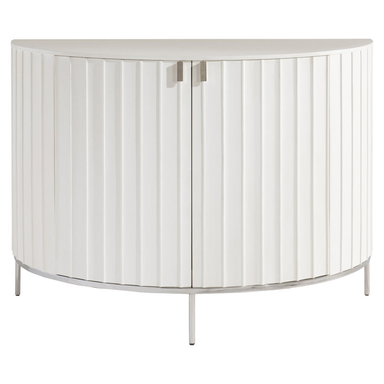 White Adobe Faux Stone Transitional Sideboard