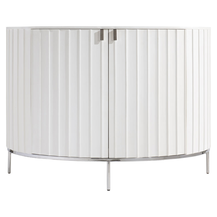 White Adobe Faux Stone Transitional Sideboard