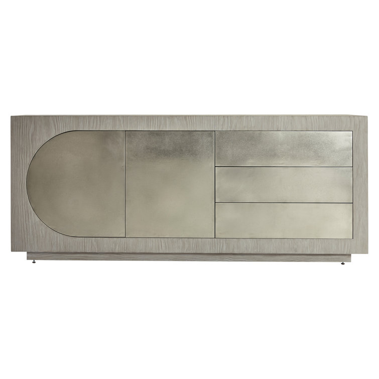 Trianon Contemporary Beige Pine Sideboard with Aluminum Accents
