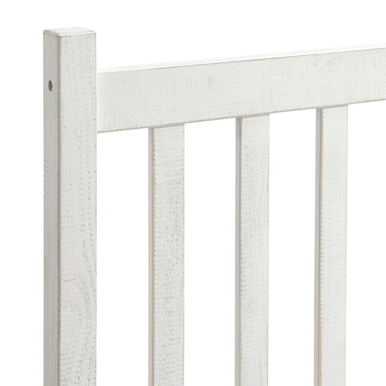 Windsor Twin Driftwood White Pine Wood Bed with Headboard