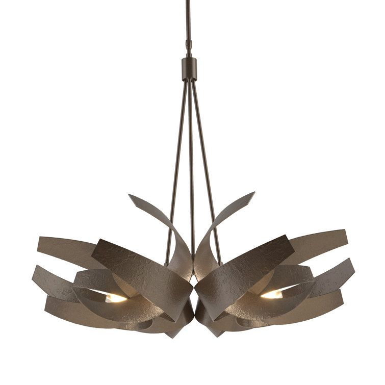 Corona Bronze 6-Light Geometric Steel Chandelier 29.2"x35.1"