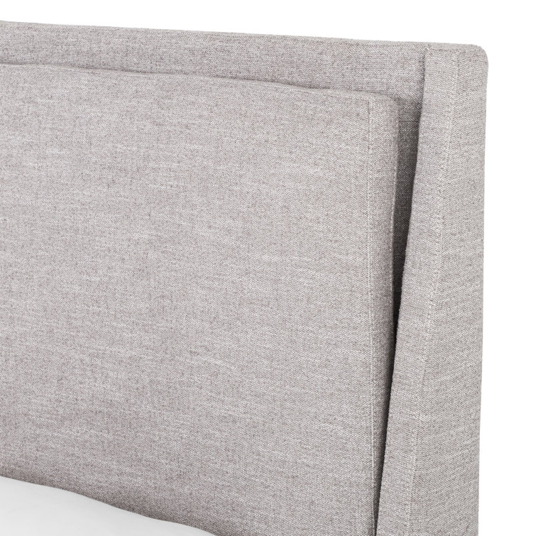 Dover Crescent King-Size Bed with Upholstered Linen Headboard