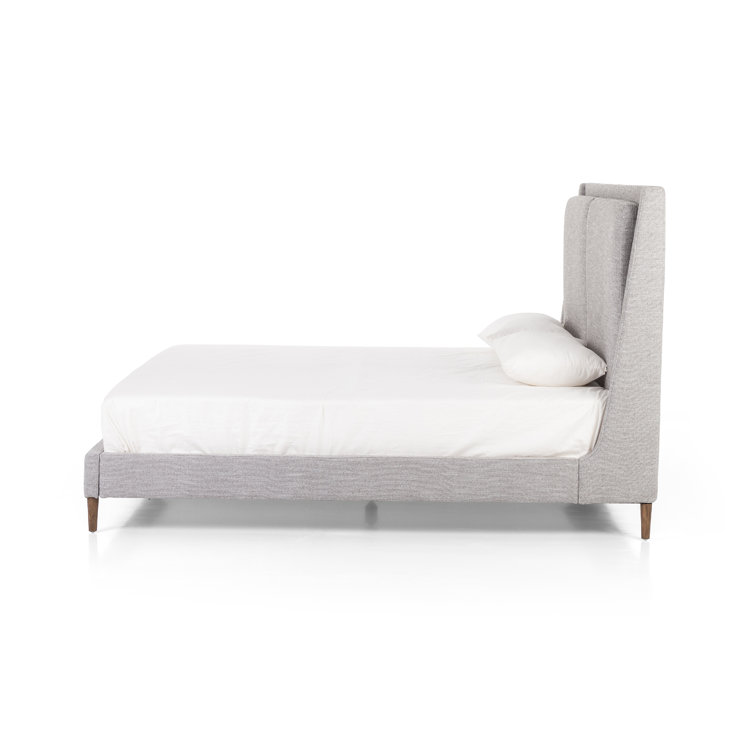 Dover Crescent King-Size Bed with Upholstered Linen Headboard