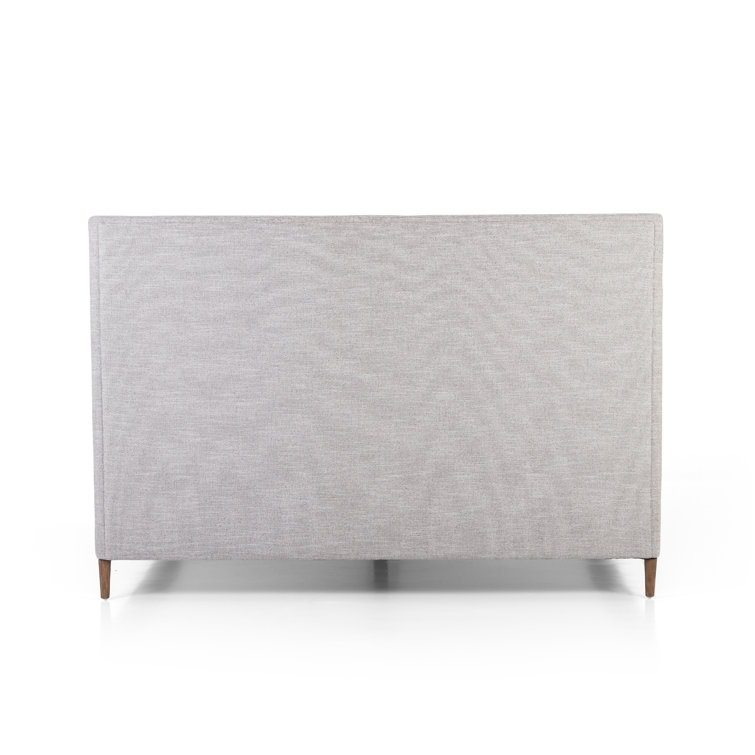 Dover Crescent King-Size Bed with Upholstered Linen Headboard