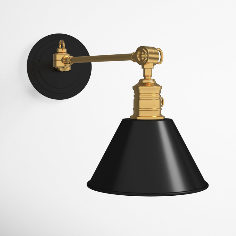 Aged Bronze 1-Light Swing Arm Sconce with Dimmable Feature