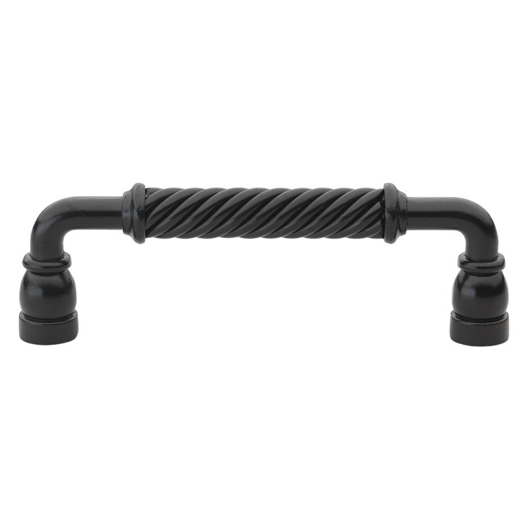 Matte Black Twisted Steel Birdcage Cabinet Pull Bar