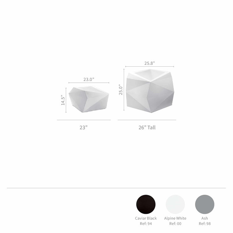 White Origami Resin Indoor/Outdoor Planter, 23" Wide