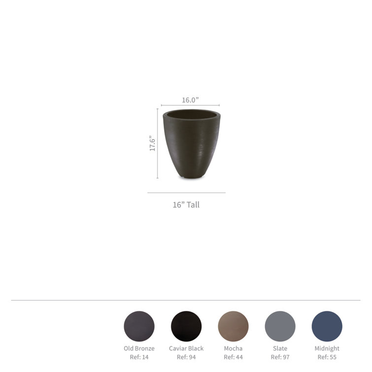 Caviar Black Resin Tall Indoor/Outdoor Planter
