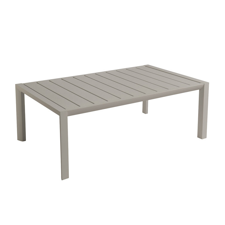 Platinum Gray Rectangular Aluminum Outdoor Cocktail Table