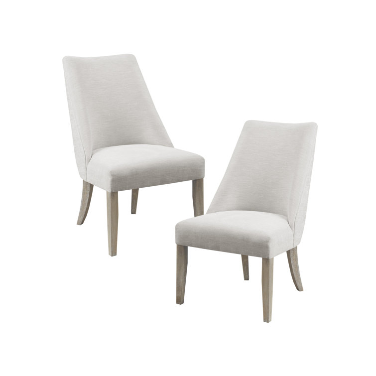 Ivory Upholstered High Back Parsons Dining Chairs Set of 2